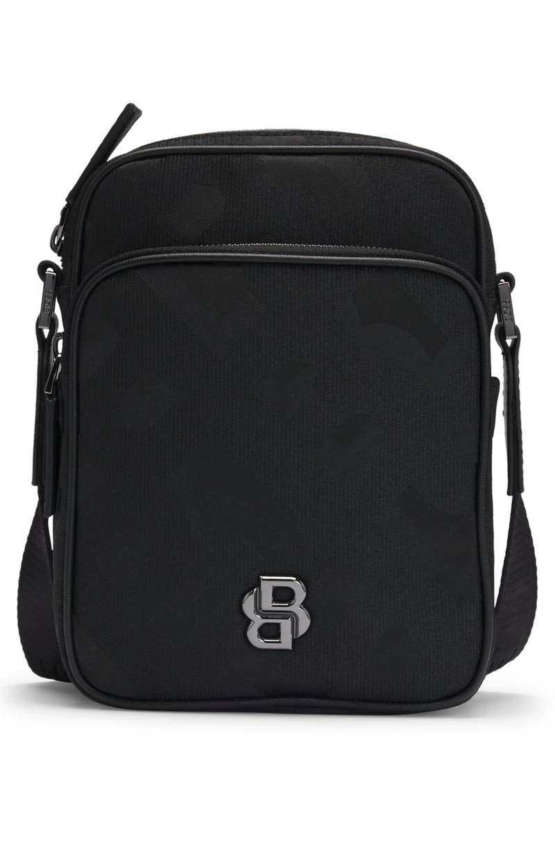 MONOGRAM-JACQUARD REPORTER BAG WITH DOUBLE B TRIM 1