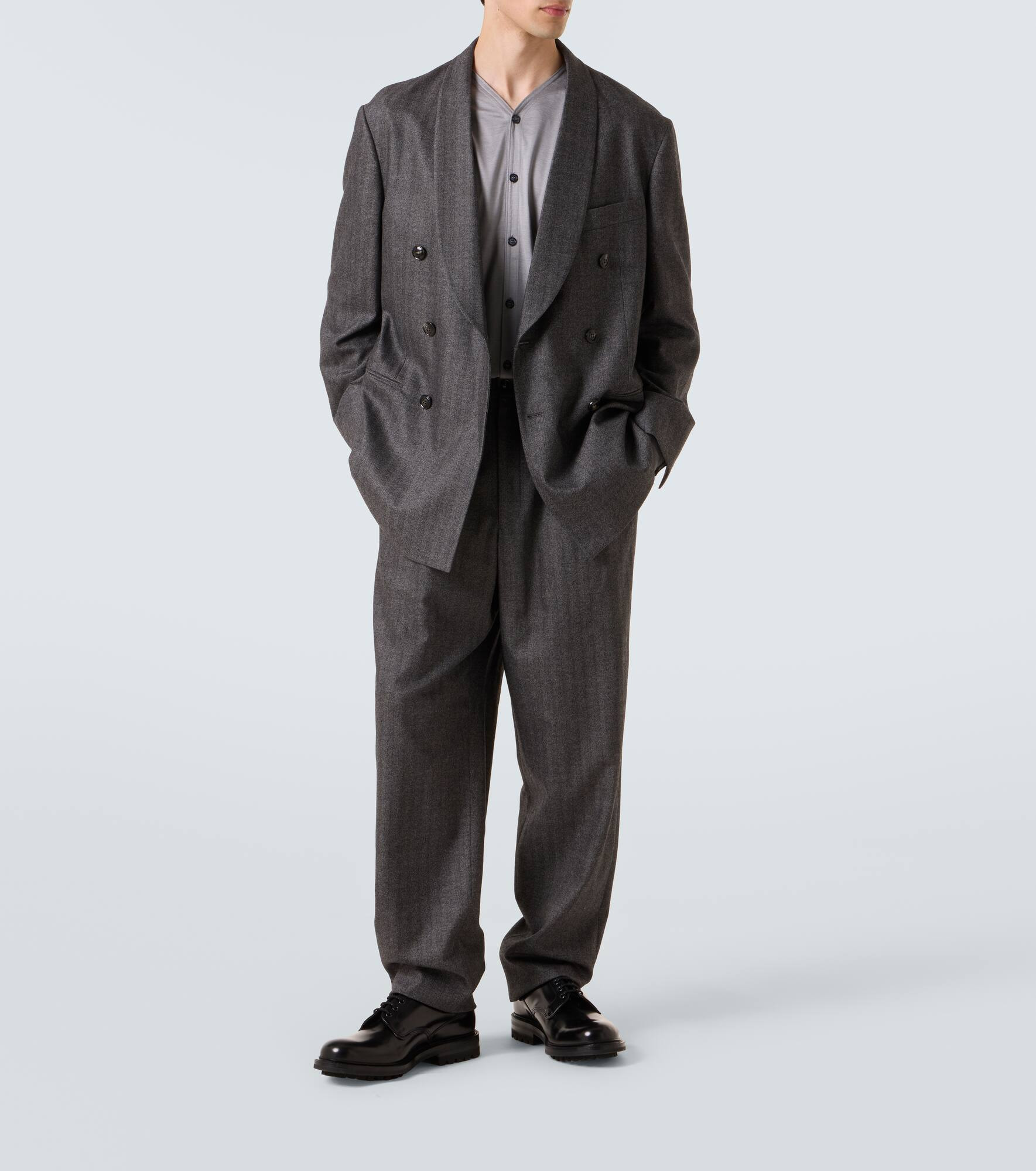 Chevron wool and cashmere-blend suit - 2