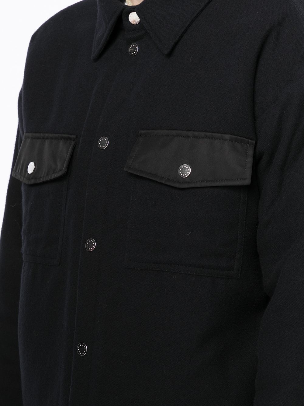 panelled flannel overshirt - 5