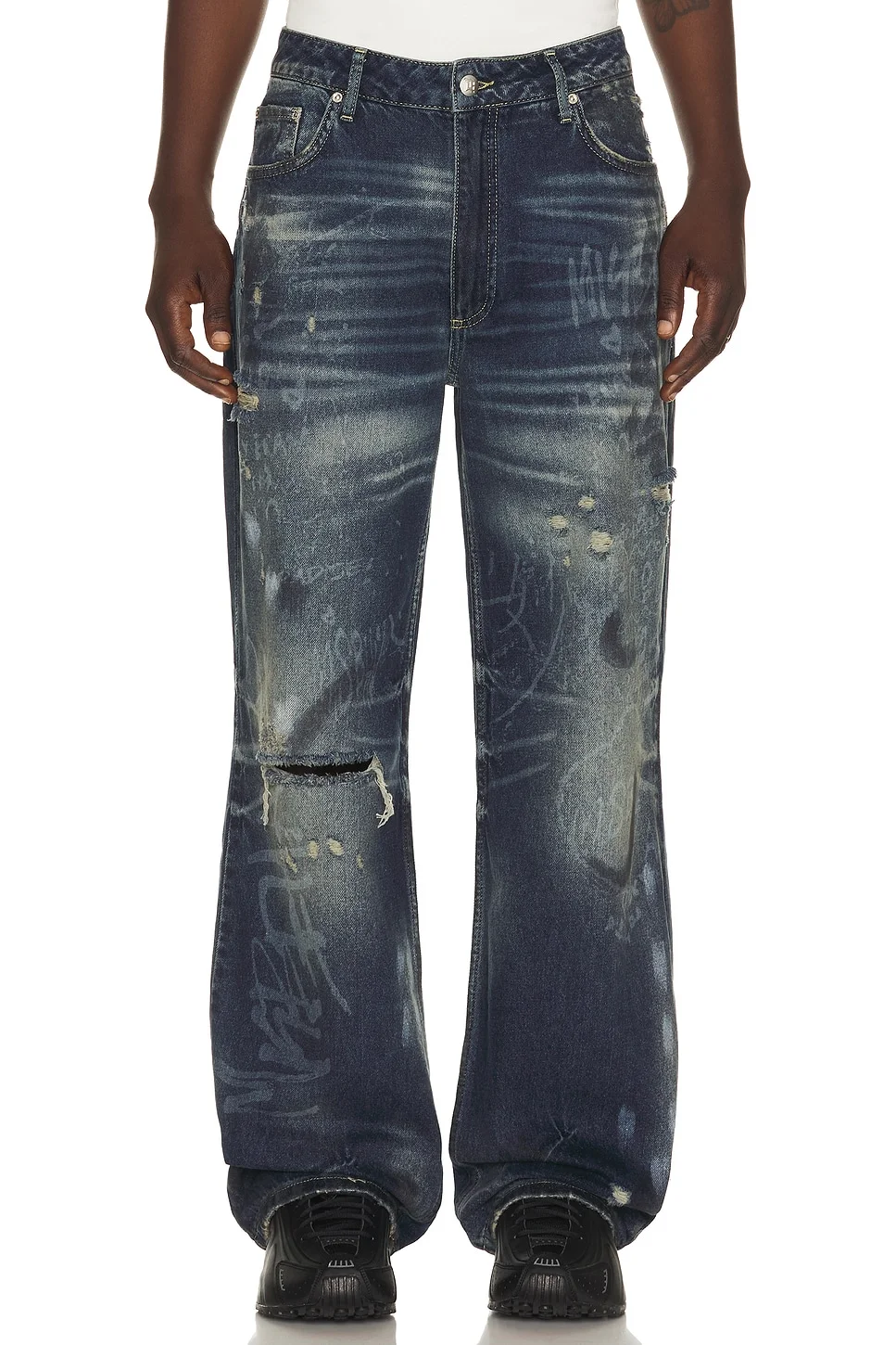 Laser Tagged Denim Jeans - 1