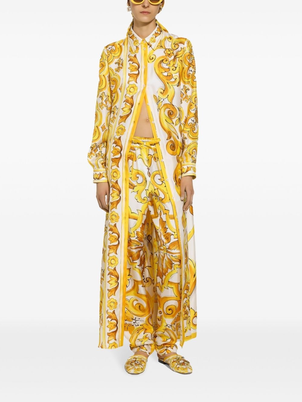 drawstring-waist silk track pants - 3