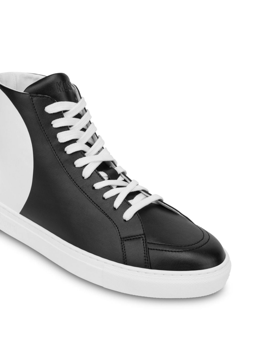 faux-leather hi-top sneakers - 3