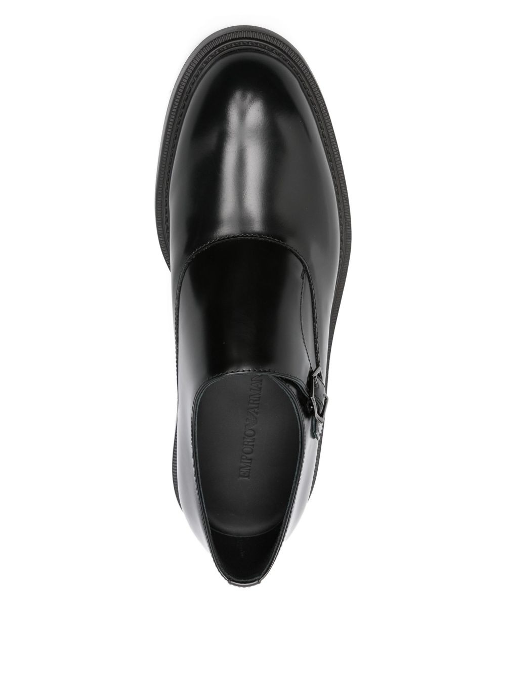 single-buckle leather loafers - 4