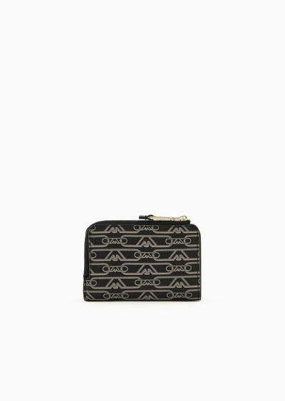 EMPORIO ARMANI Bifold wallet with all-over monogram print outlook