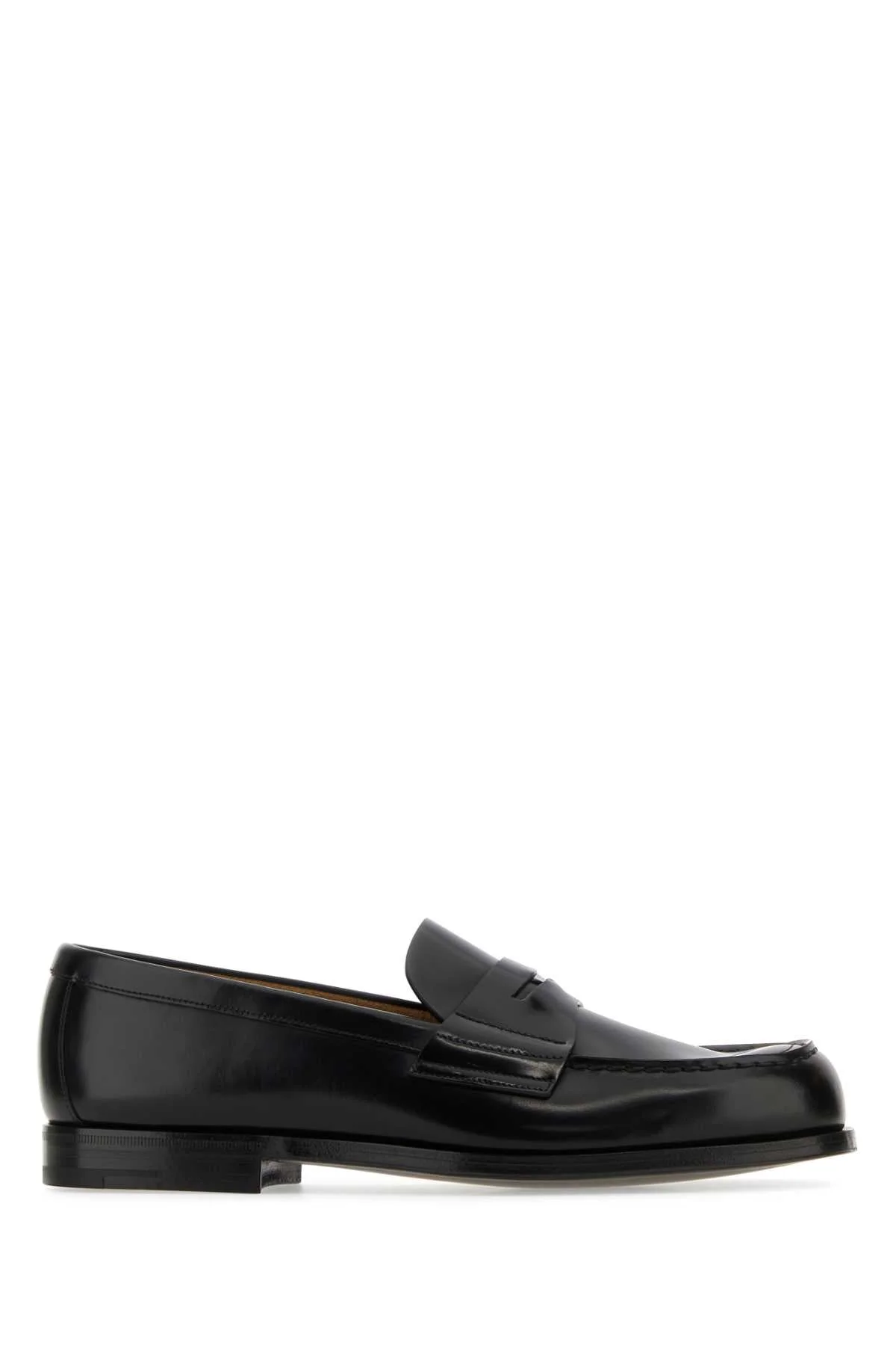 Prada Men Black Leather Loafers - 1