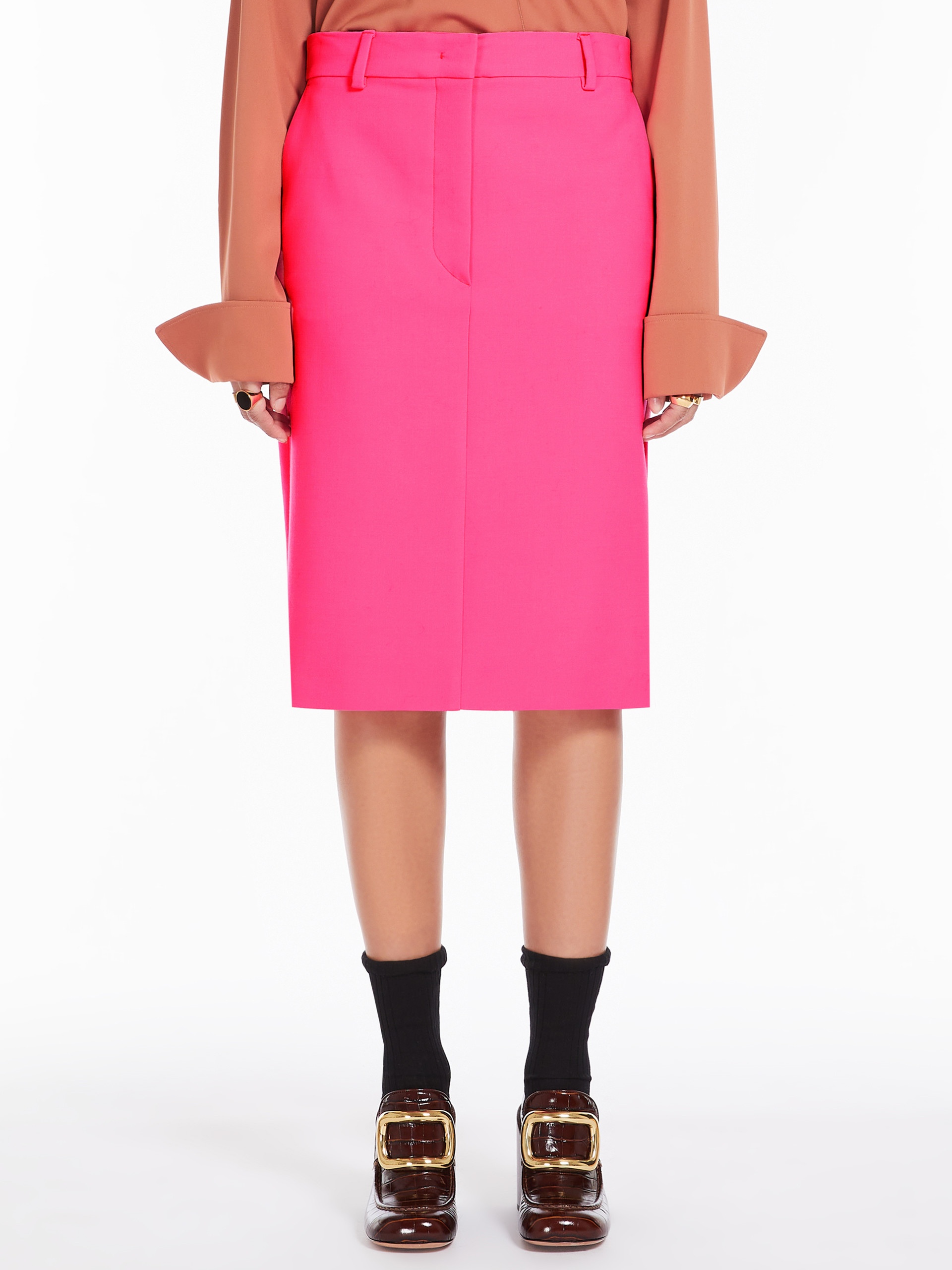 LAGO Straight-fit stretch wool skirt - 3