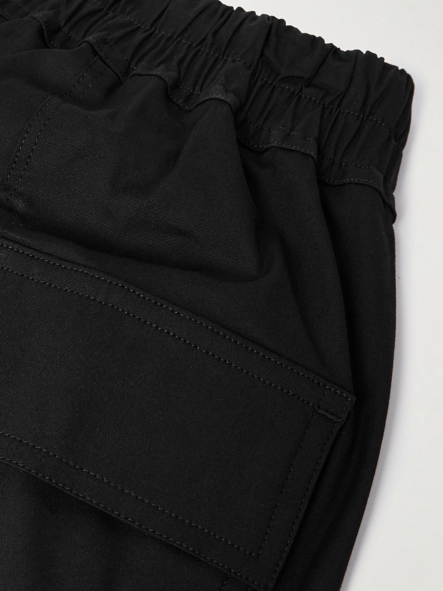 Tapered Cotton-Blend Poplin Trousers Black - 5