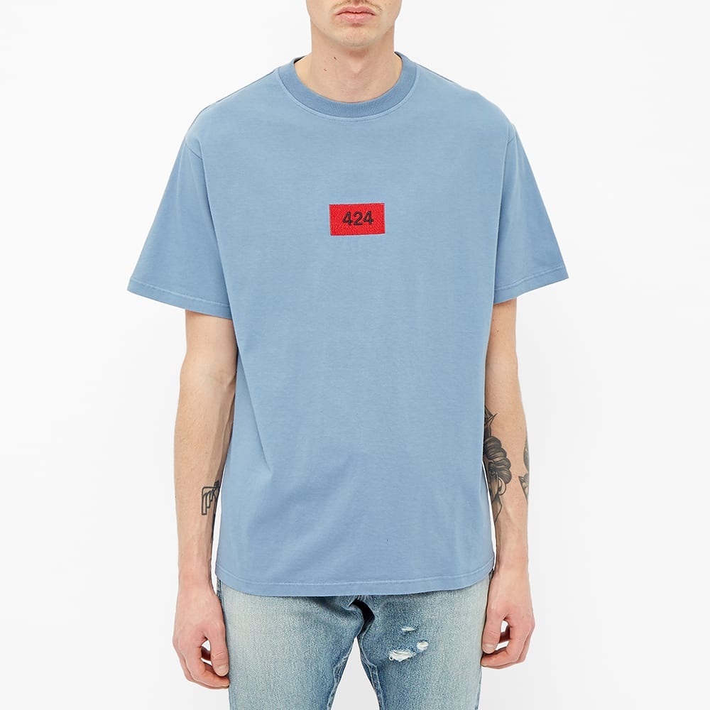 424 Box Logo Embroidered Essential Tee - 3