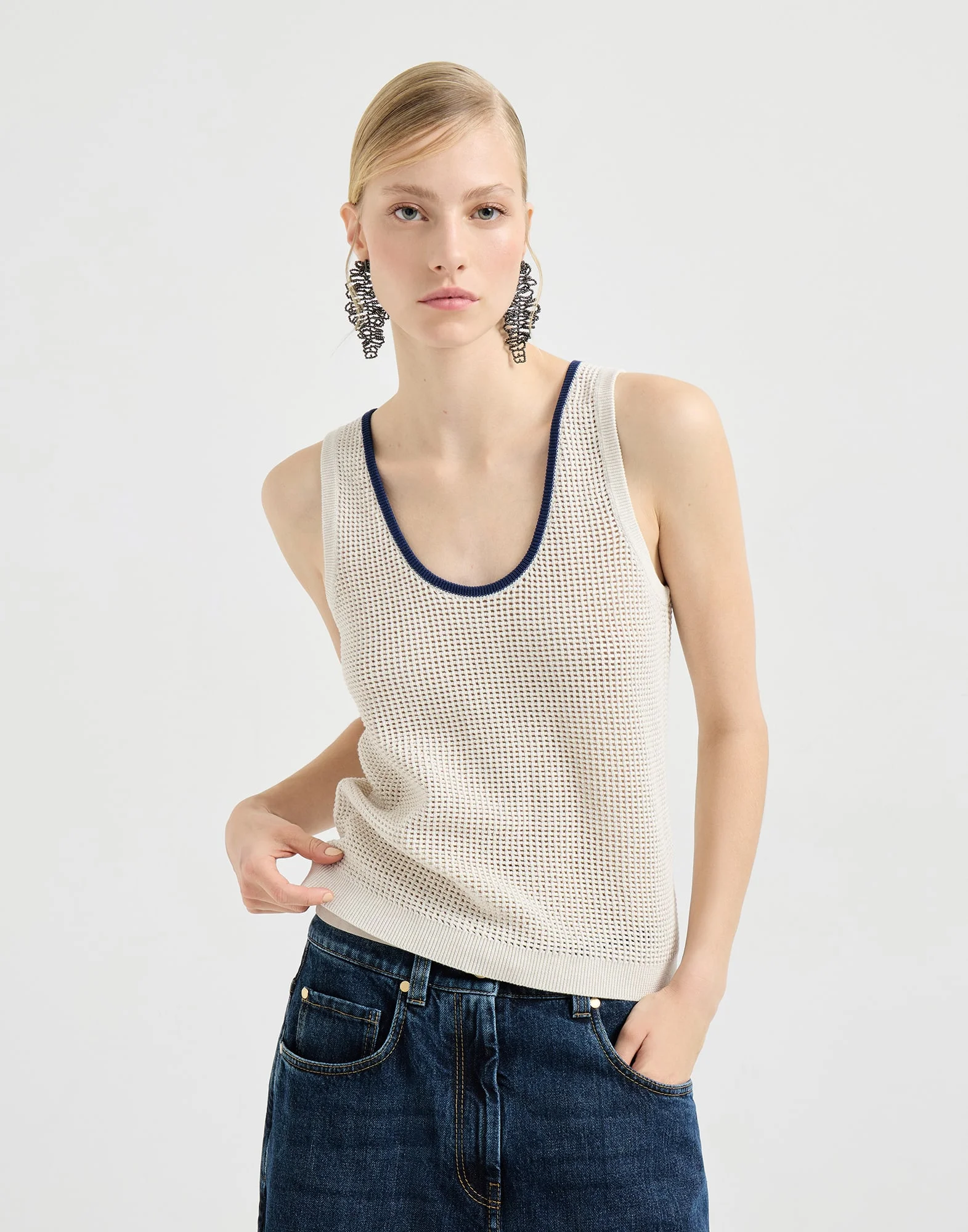 Cotton net knit top - 1