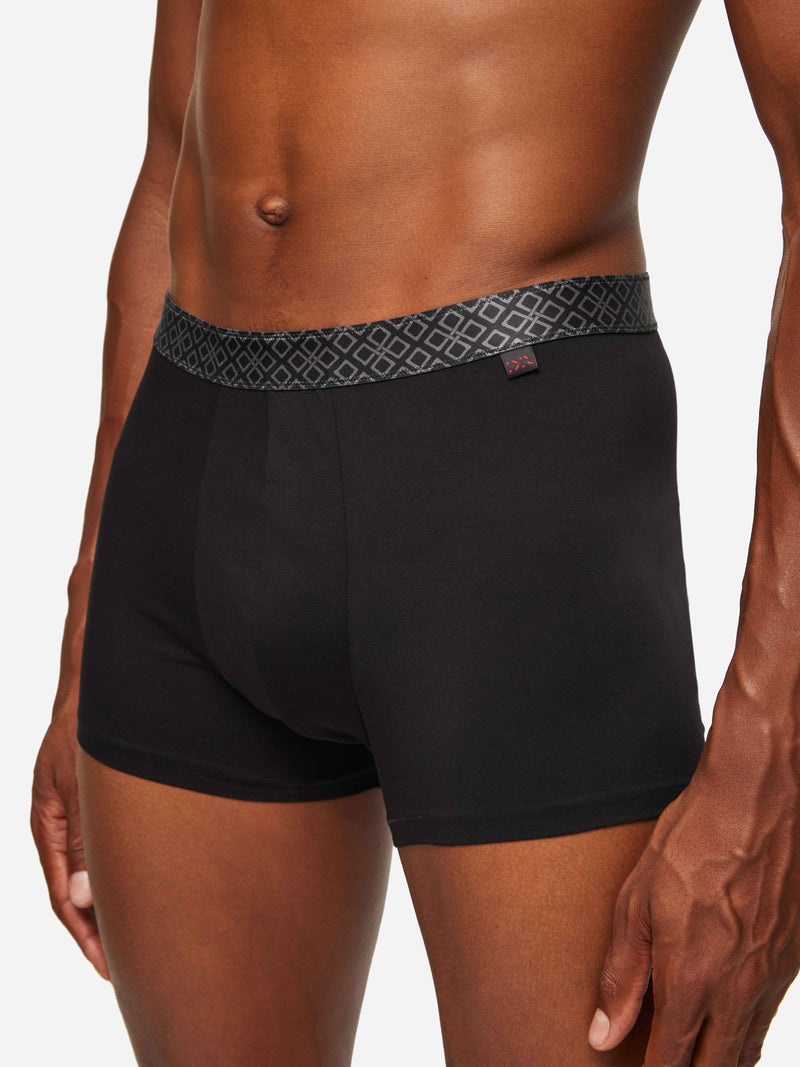 Men's Boxer Briefs Band 57 Pima Cotton Stretch Black - 4