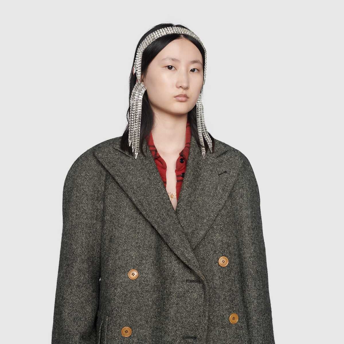 Herringbone wool coat - 6