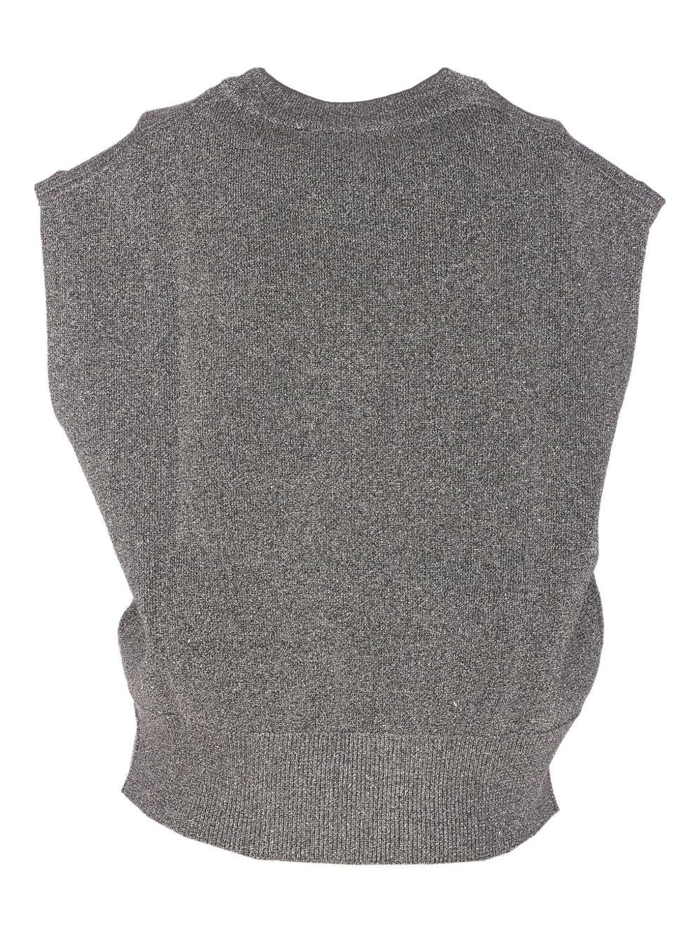 crew-neck metallic-effect vest - 2