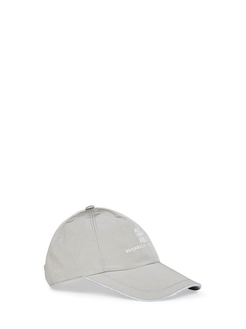 Brunello Cucinelli Khaki bonded nylon logo Baseball cap outlook