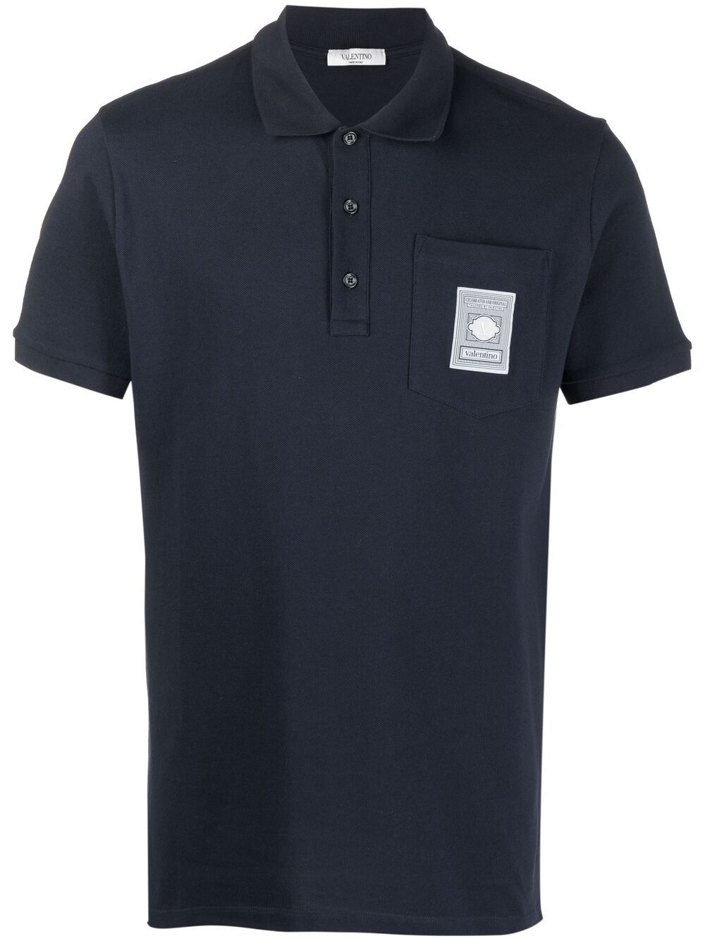 logo-patch polo shirt - 1