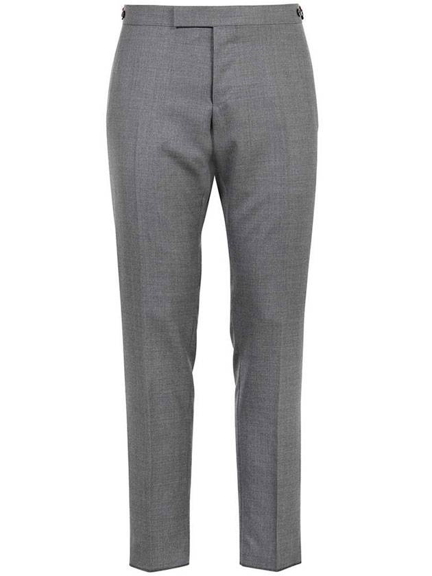 Low Rise Side Tab Wool Slacks Grey - 1