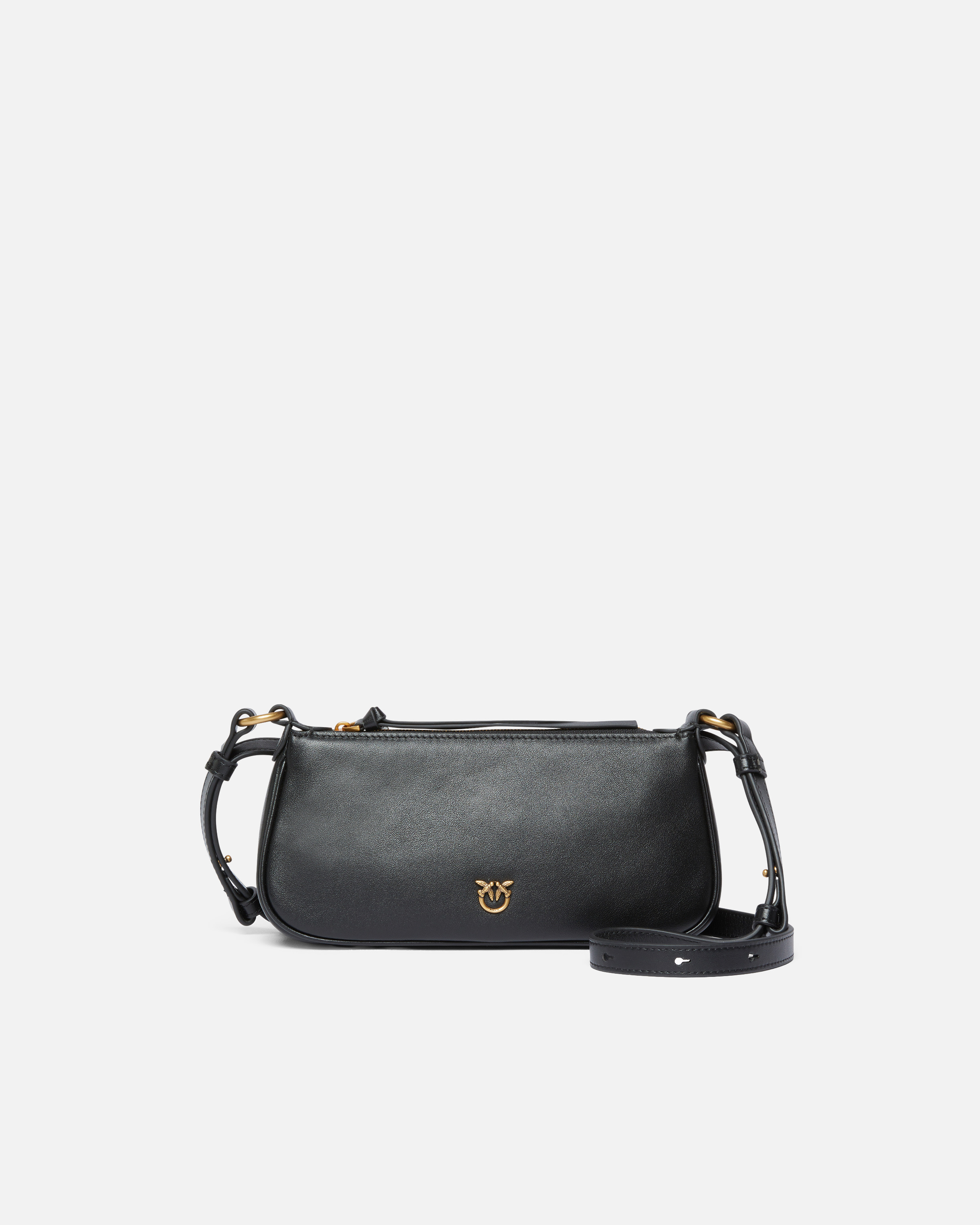 LEATHER MINI HALF MOON BAGUETTE CROSSBODY BAG - 1