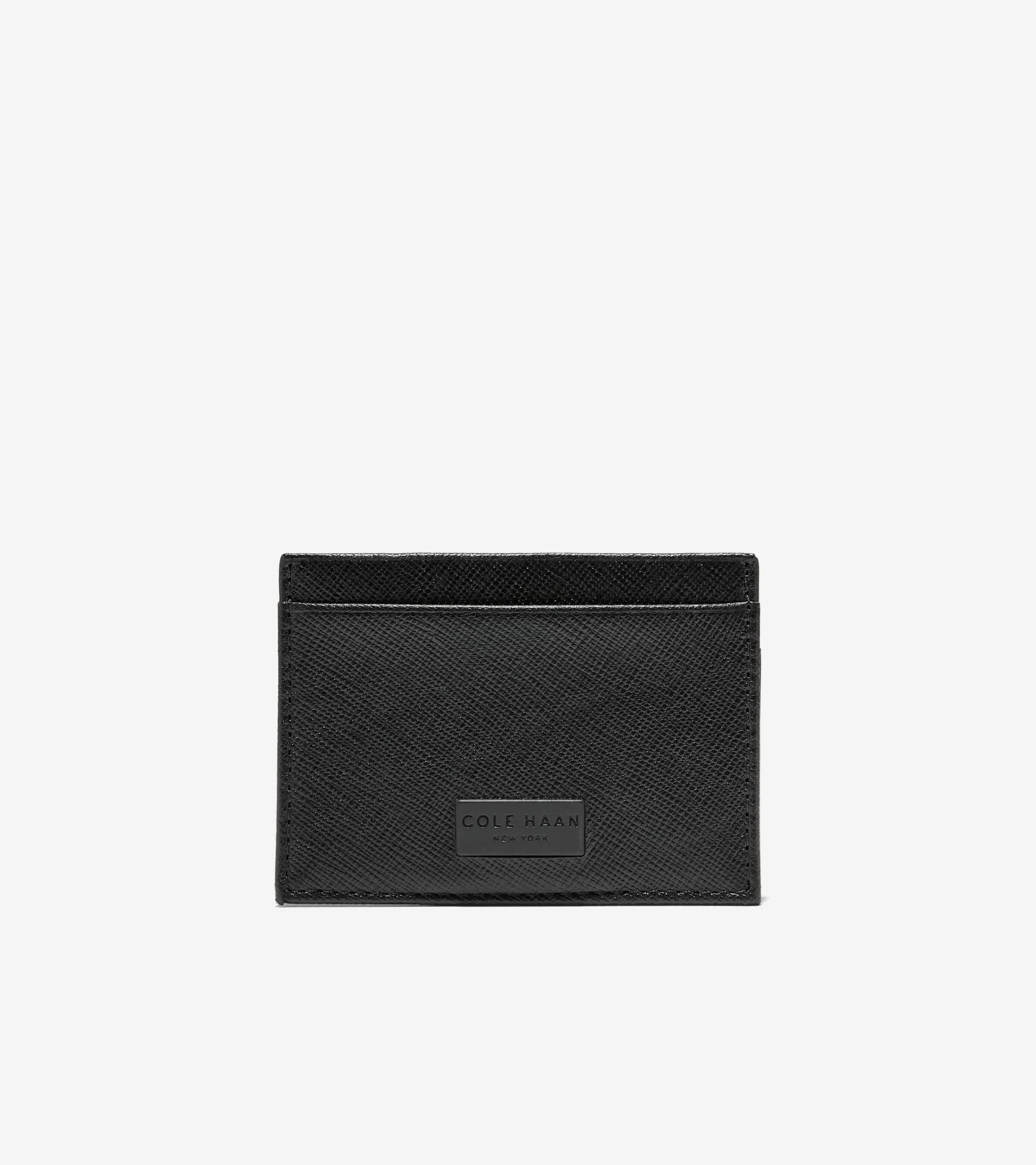 Men's Saffiano Card Case with Ornament - 1