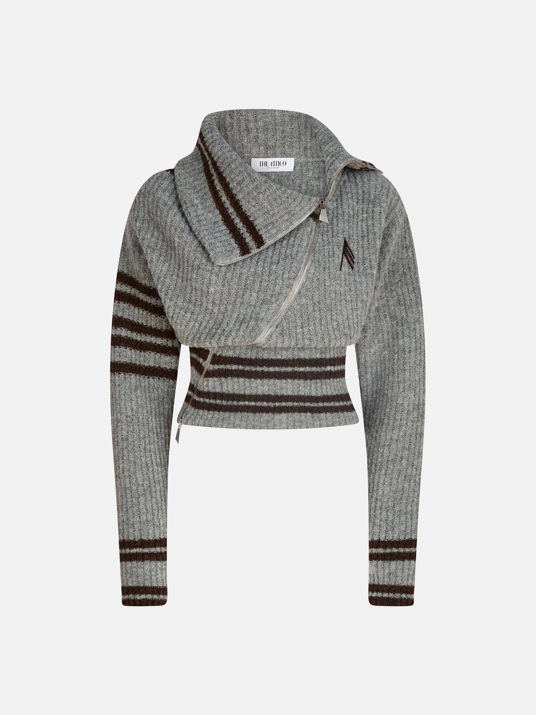 MELANGE GREY CARDIGAN - 1
