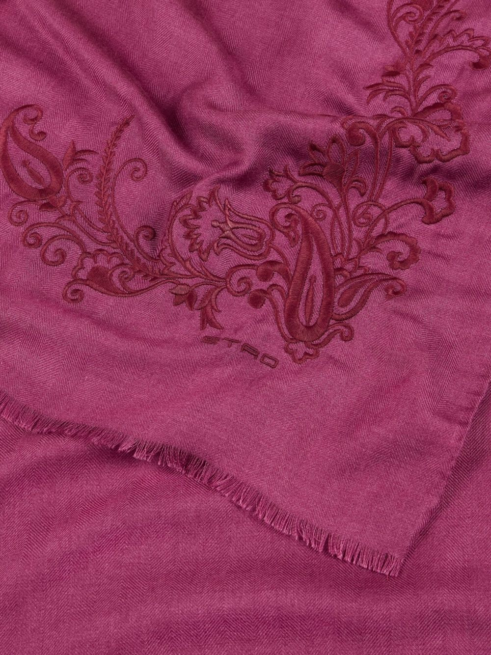 paisley-embroidered scarf - 2