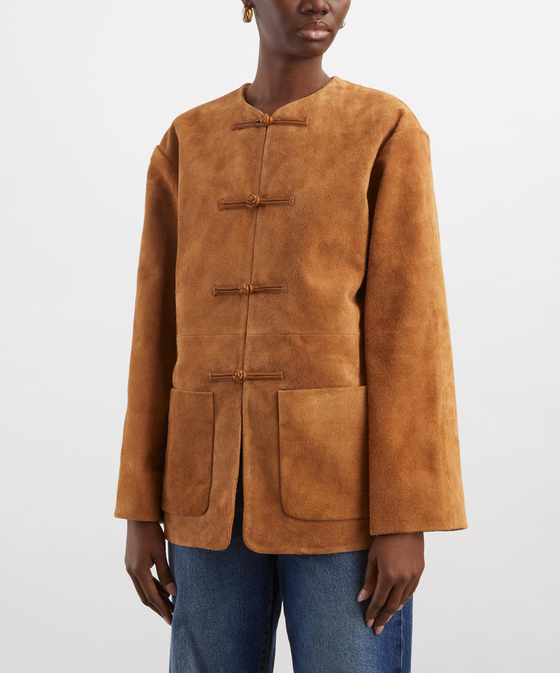 RÓHE Mandarin Textured Suede Jacket outlook