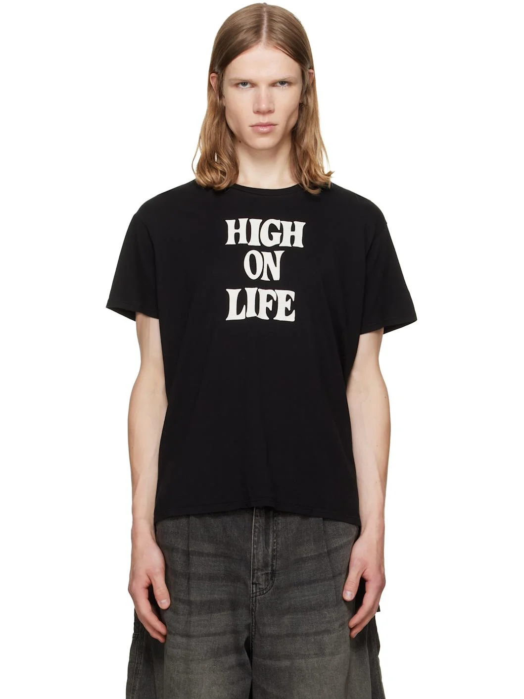 Black 'High On Life' Boy T-shirt - 1