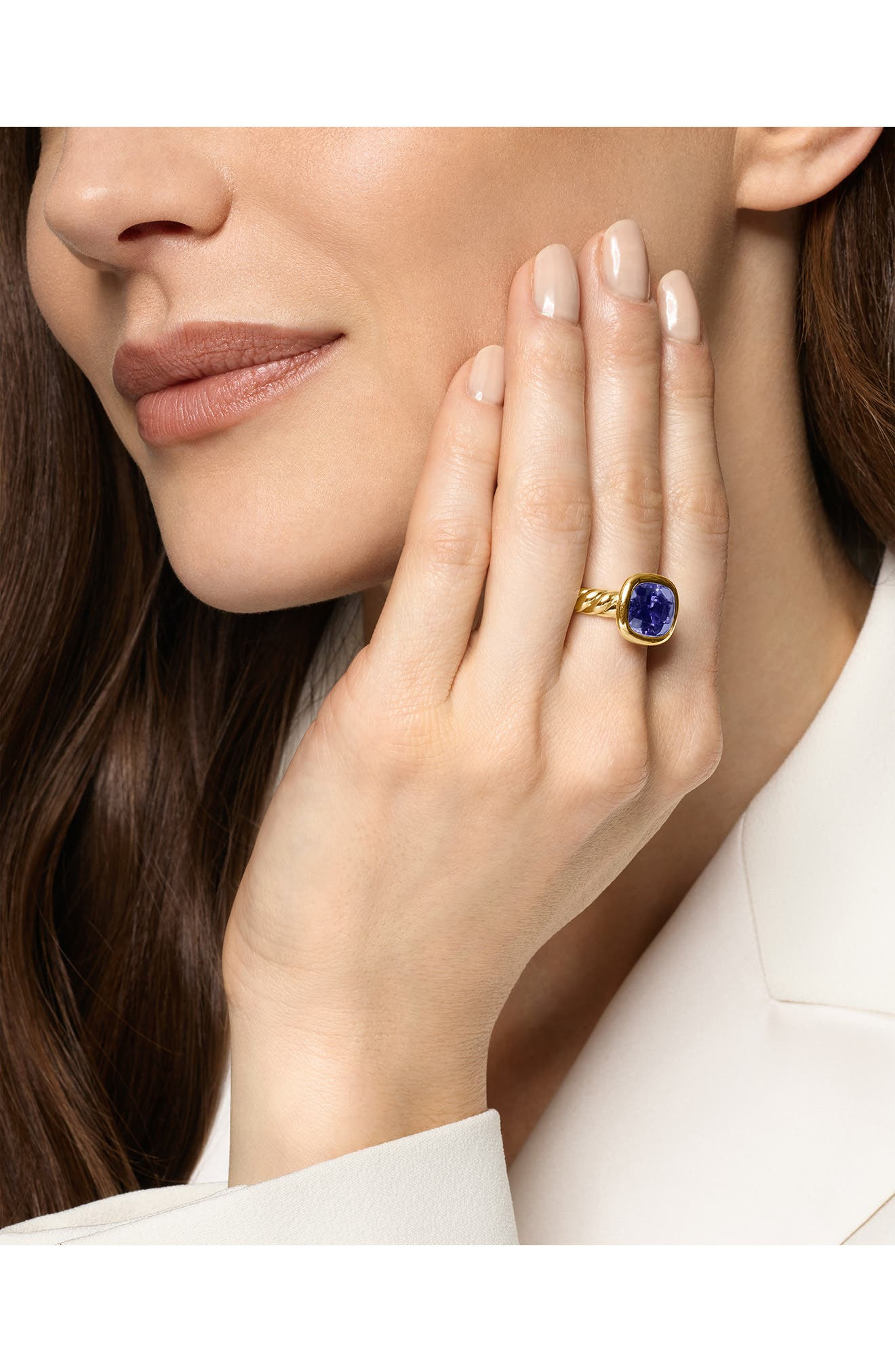 David Yurman DY Mercer® Stone Ring in 18K Yellow Gold, 10mm in Iolite at Nordstrom - 2