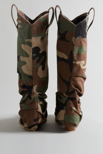 R13 MID COWBOY BOOTS - CAMO outlook