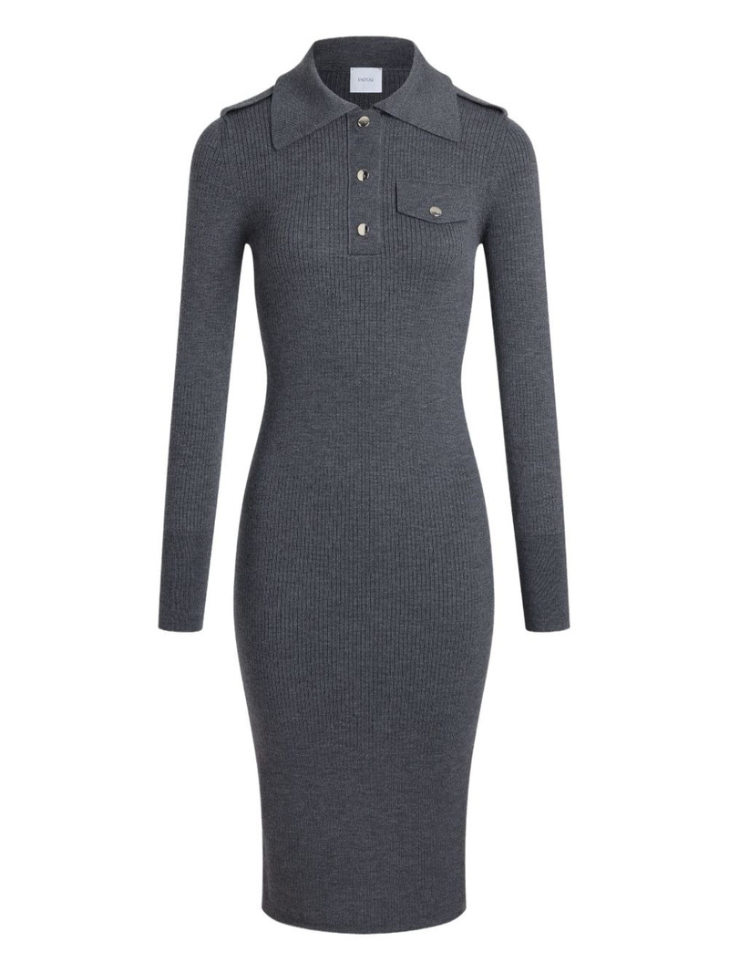 ribbed polo midi dress 1