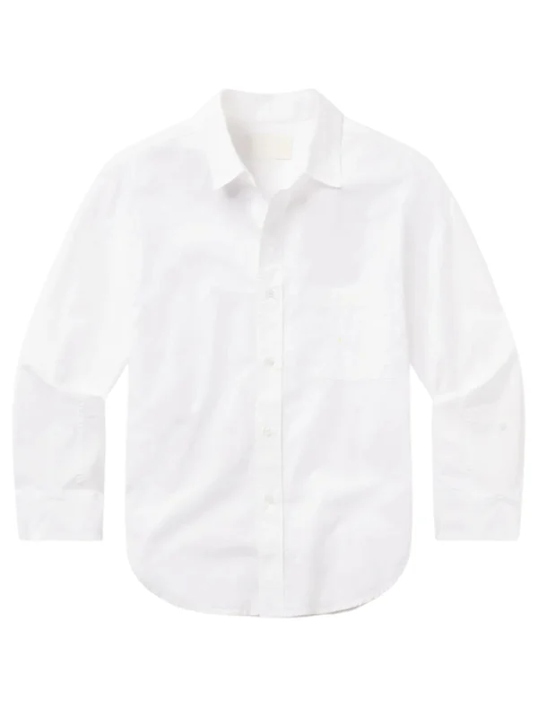 Kayla Shrunken Shirt in Optic White - 1