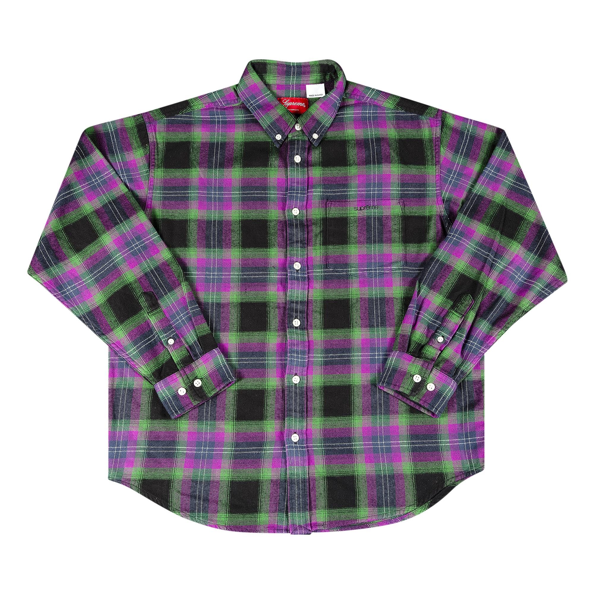 Supreme Brushed Plaid Flannel Shirt 'Black' - 1