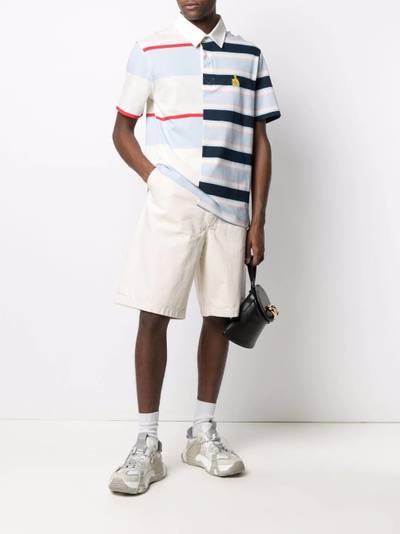 Lanvin Rugby patchwork striped polo shirt outlook