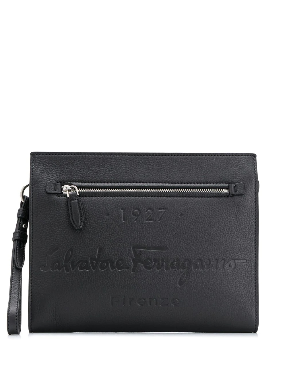 debossed-logo clutch bag - 1