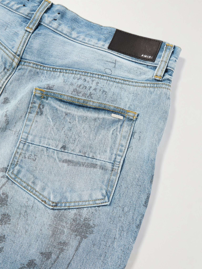 Straight-Leg Paisley-Print Distressed Denim Shorts 3
