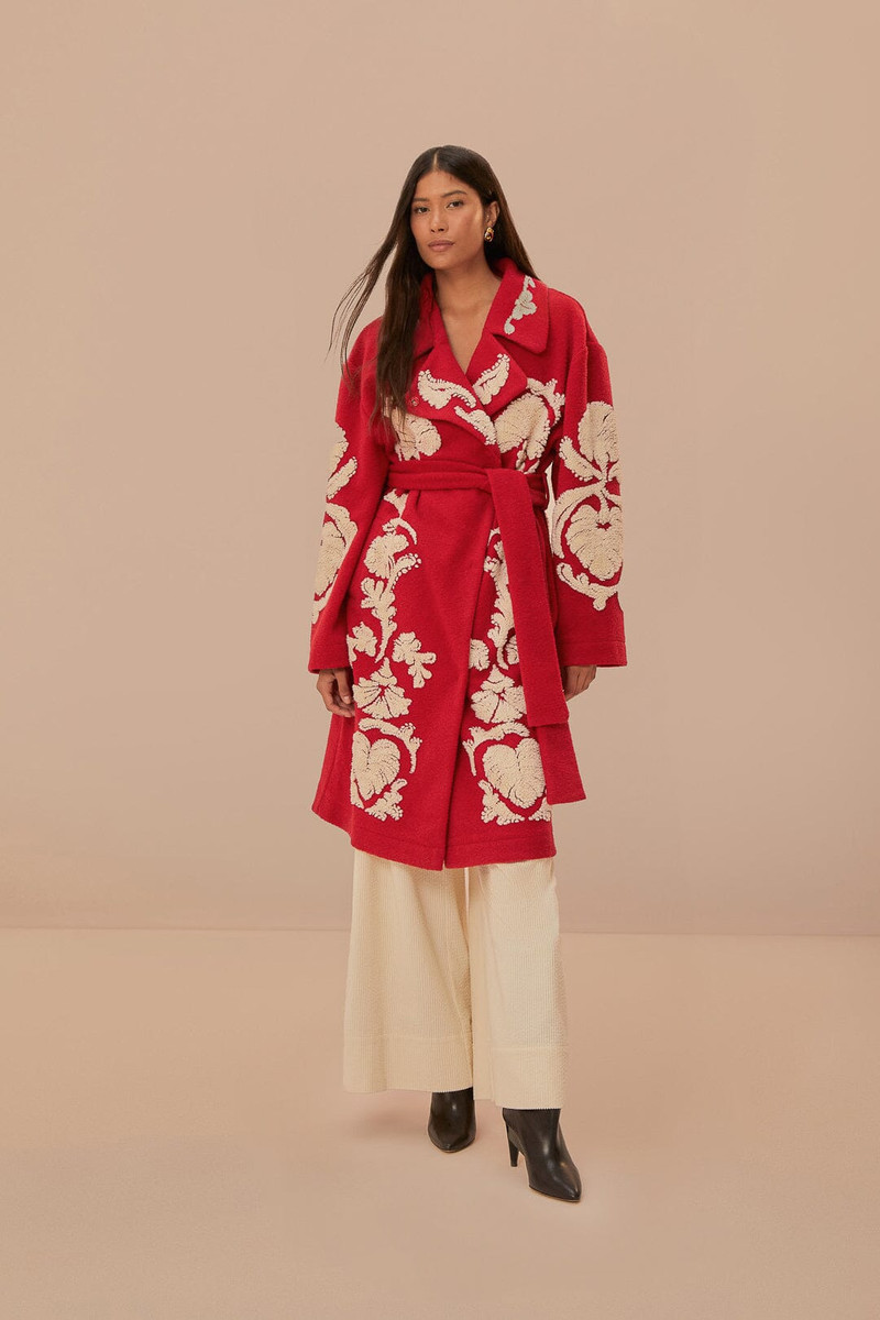 Red Helen Fleece Coat 1