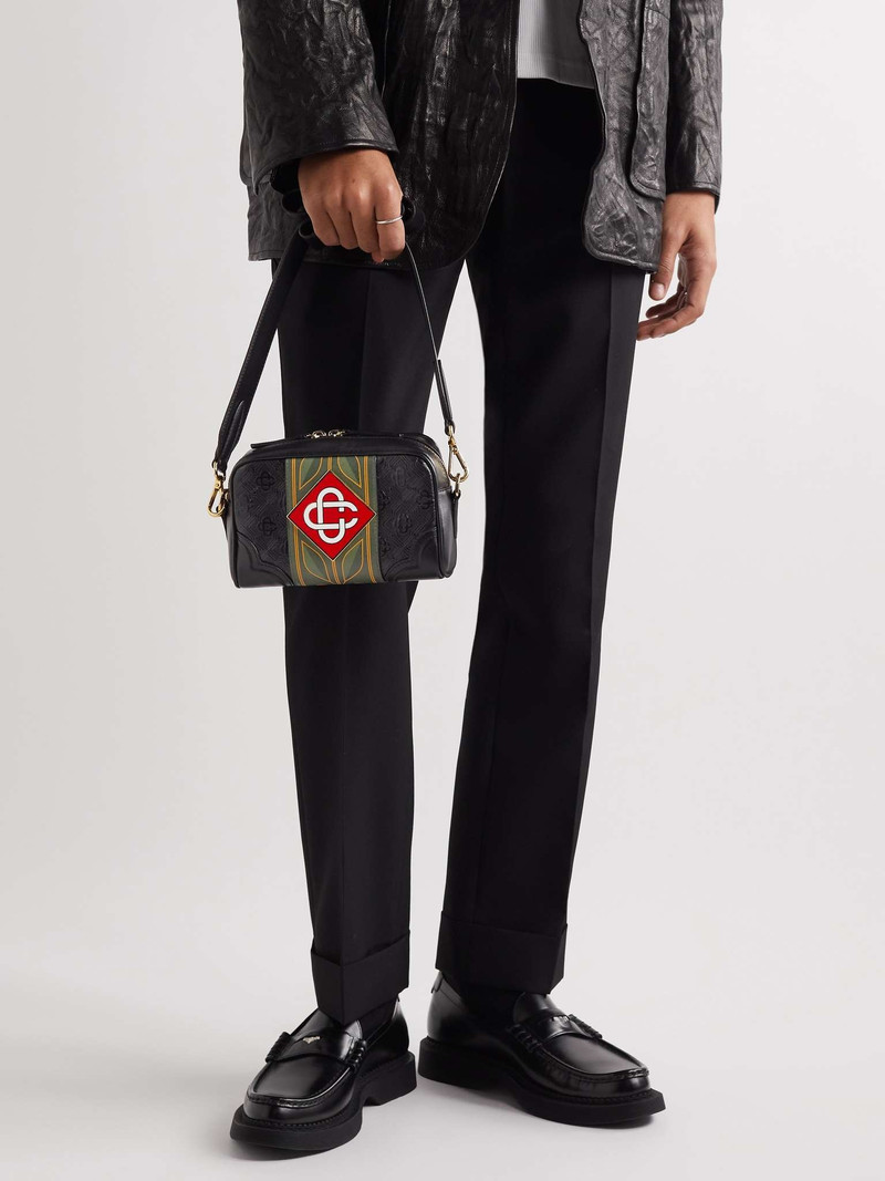 CASABLANCA Logo-Embossed Leather Messenger Bag outlook