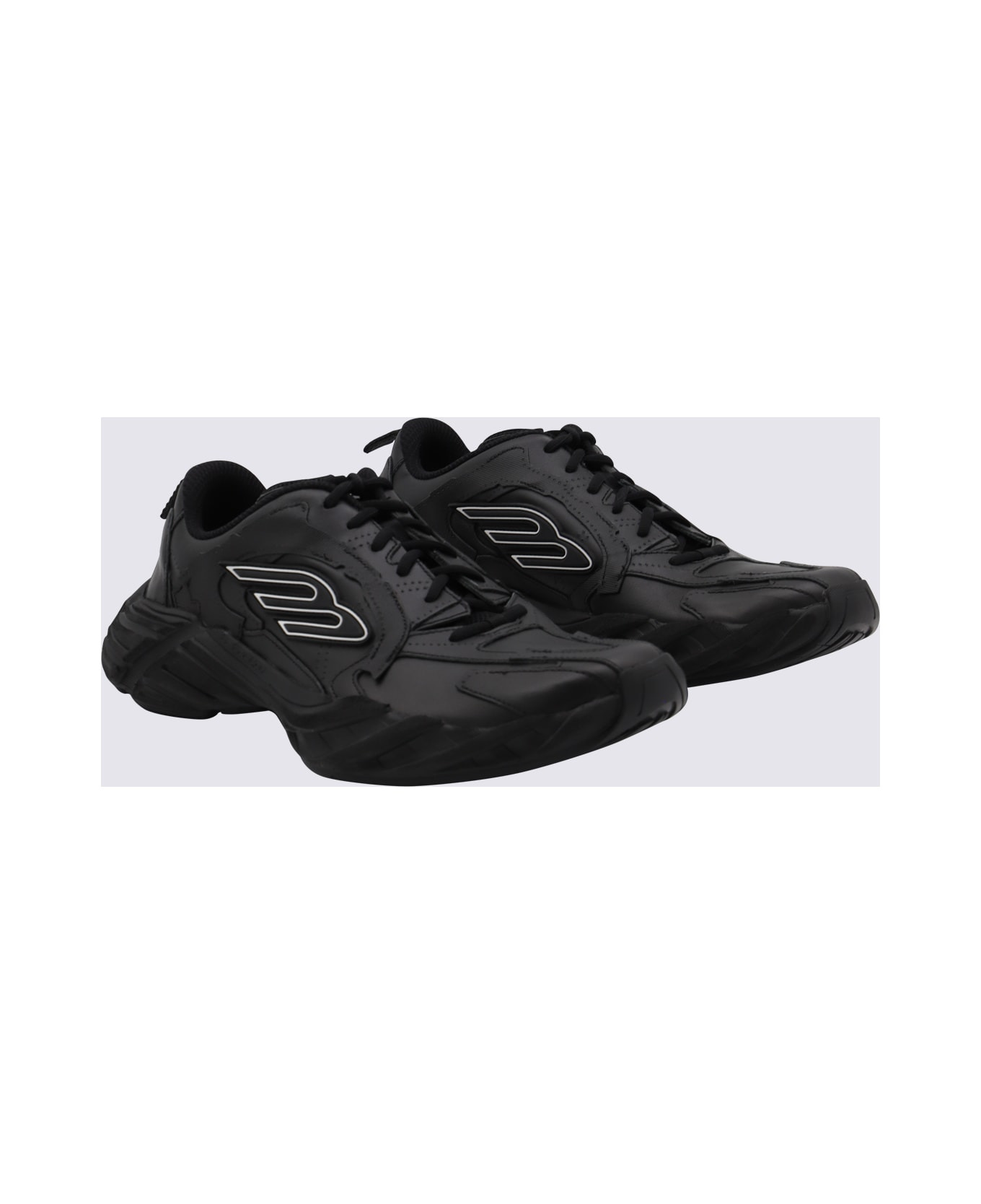 Black Leather Monday Sneakers - 2