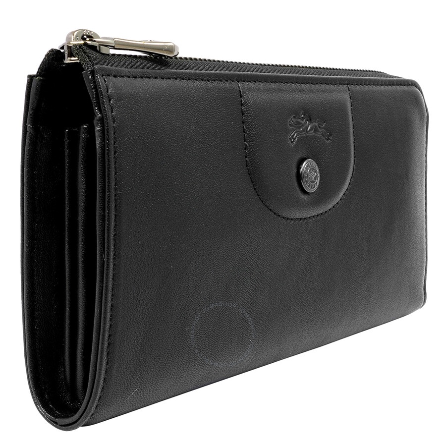 Longchamp Le Pliage Cuir Zip Around Wallet - Black - 4