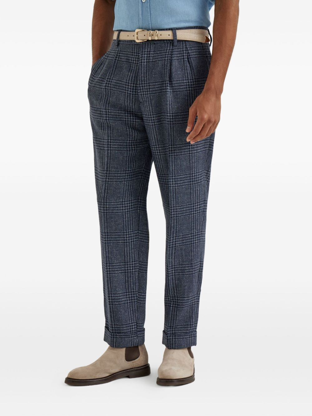 Prince of Wales double-pleated check trousers - 3