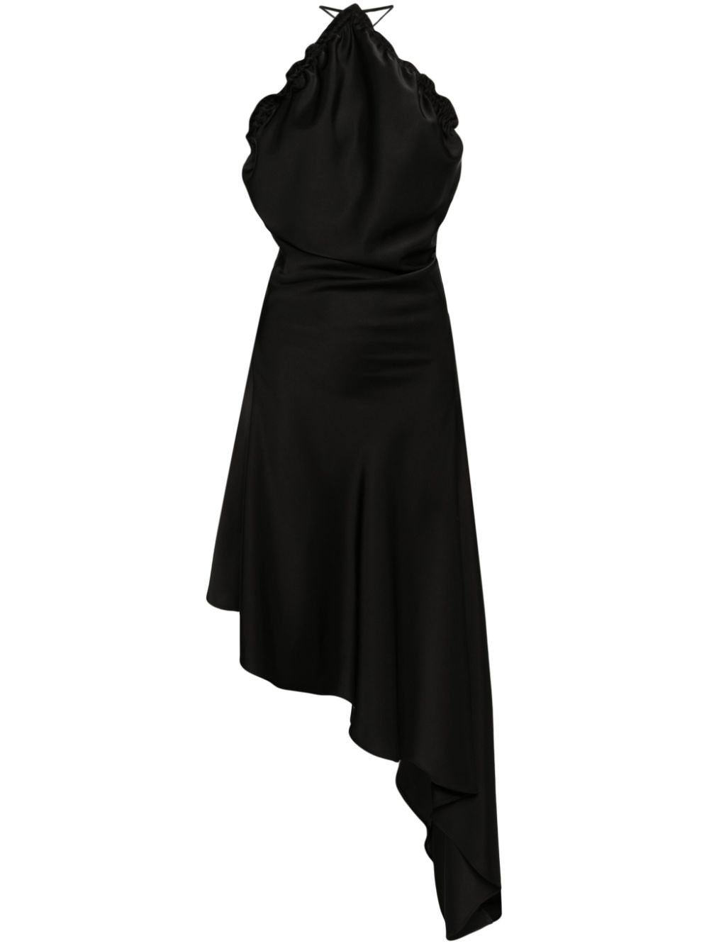 asymmetric satin midi dress - 1