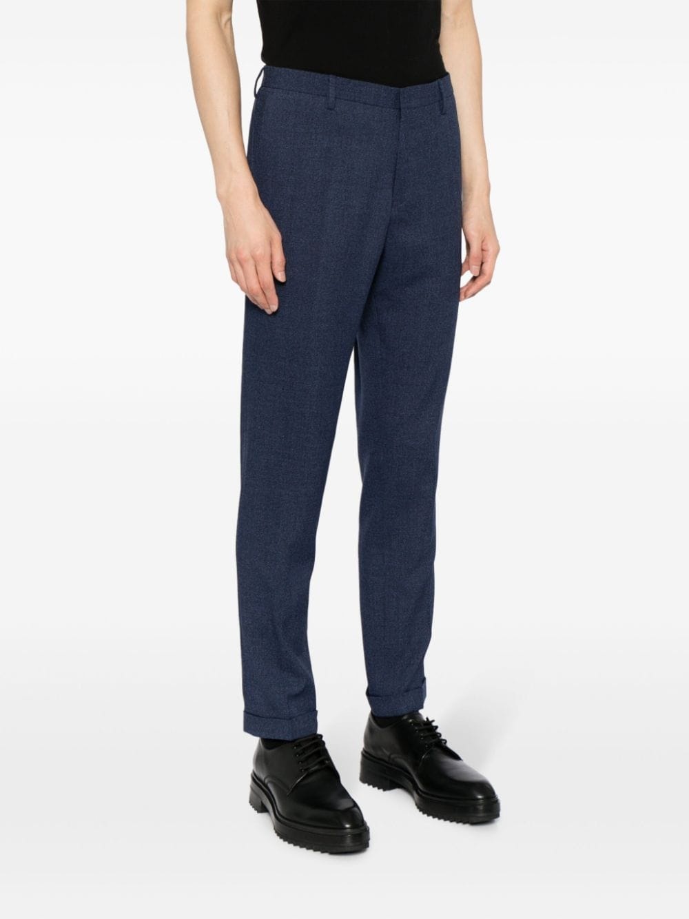 slim-cut wool trousers - 3