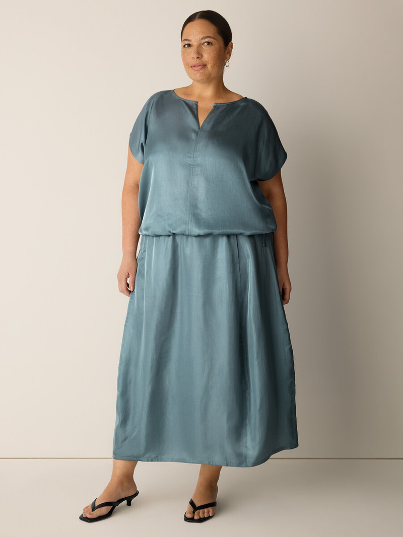 Lightweight Satin Shimmer Lantern Skirt 6
