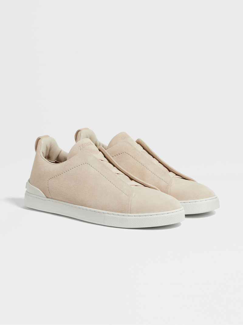 LIGHT BEIGE SUEDE TRIPLE STITCH™ SNEAKERS - 1