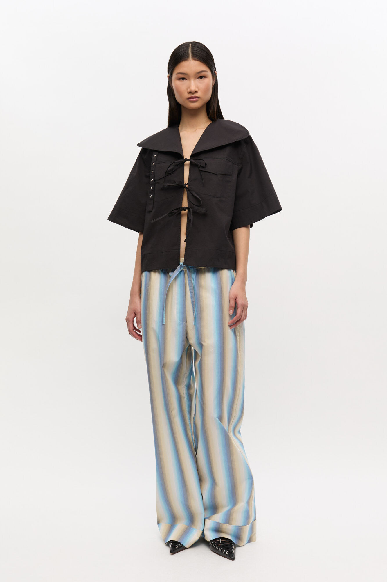 OMBRE STRIPE ELASTICATED PANTS - 2