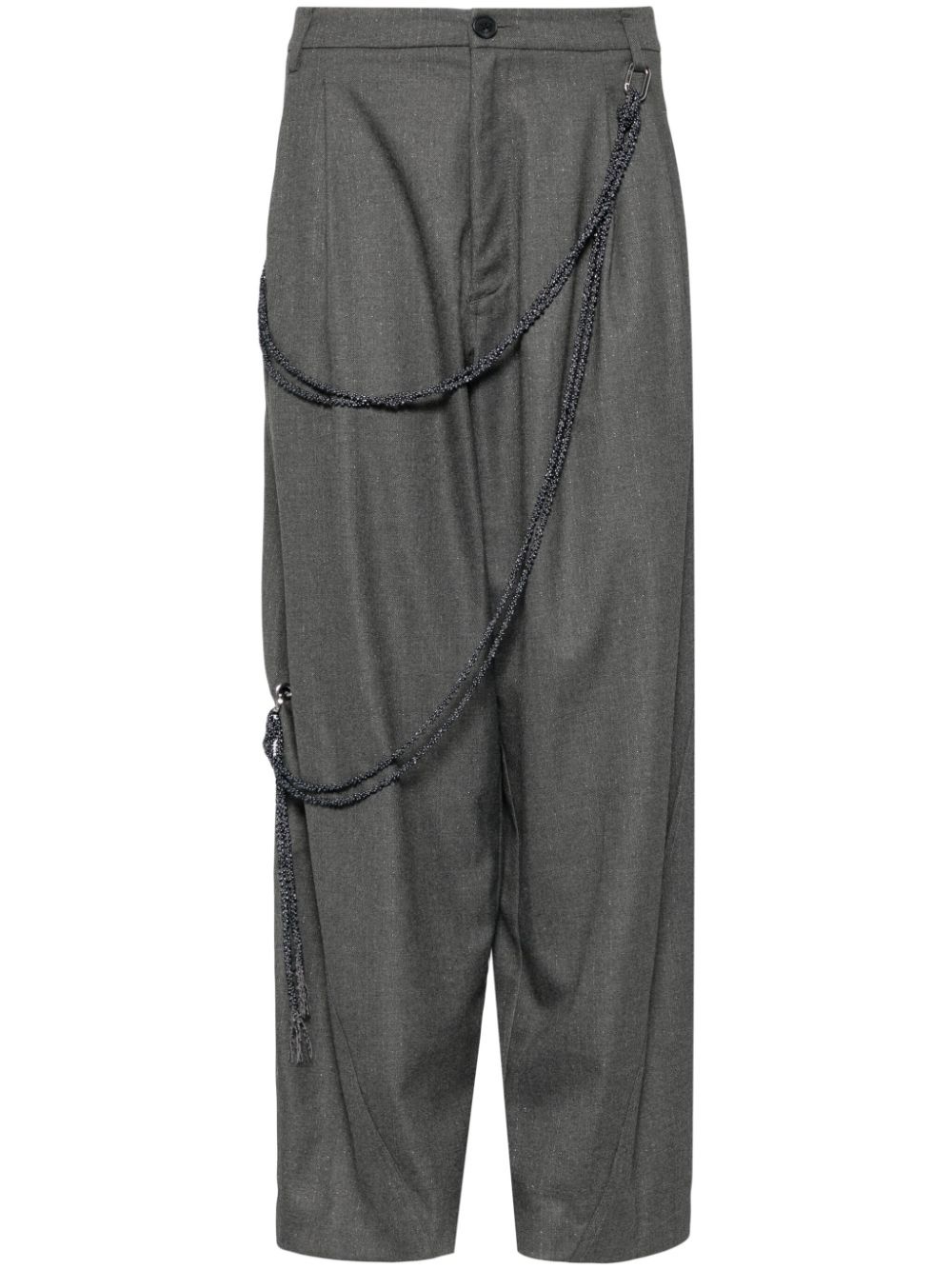 chain adorned wide-leg trousers - 1