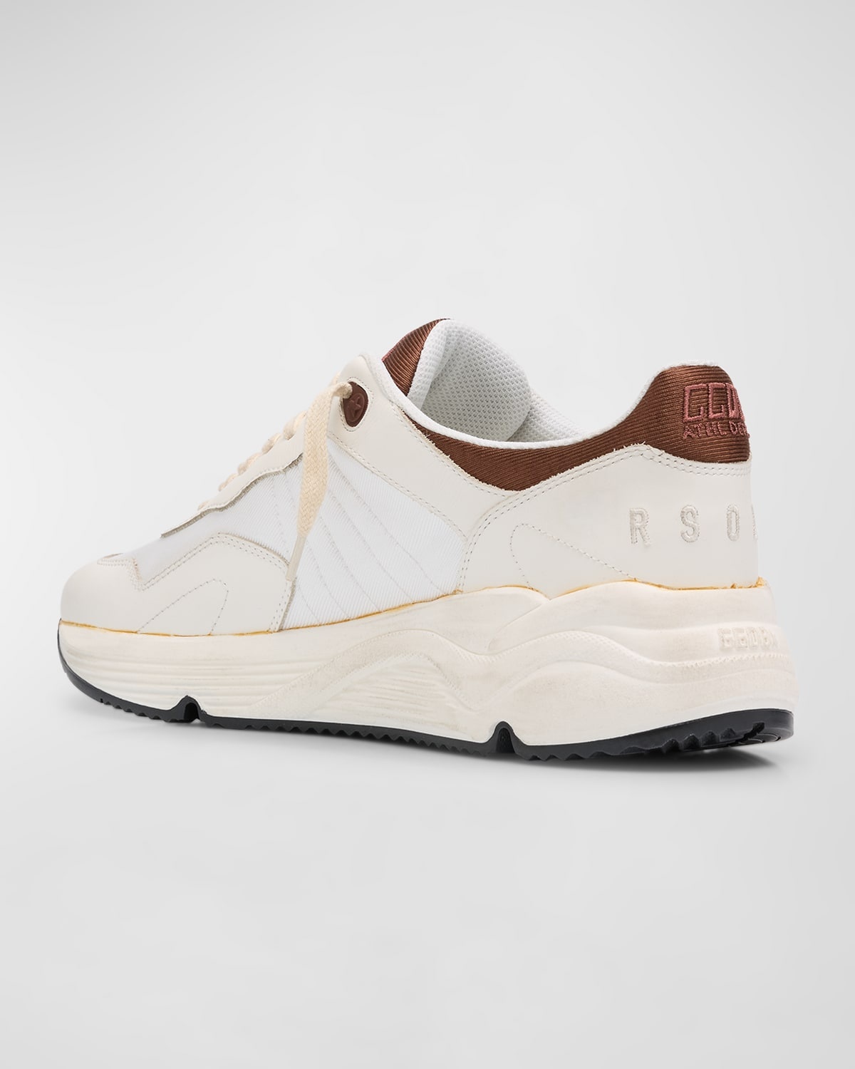 Men's Running Sole Textile and Leather Runner Sneakers - 4