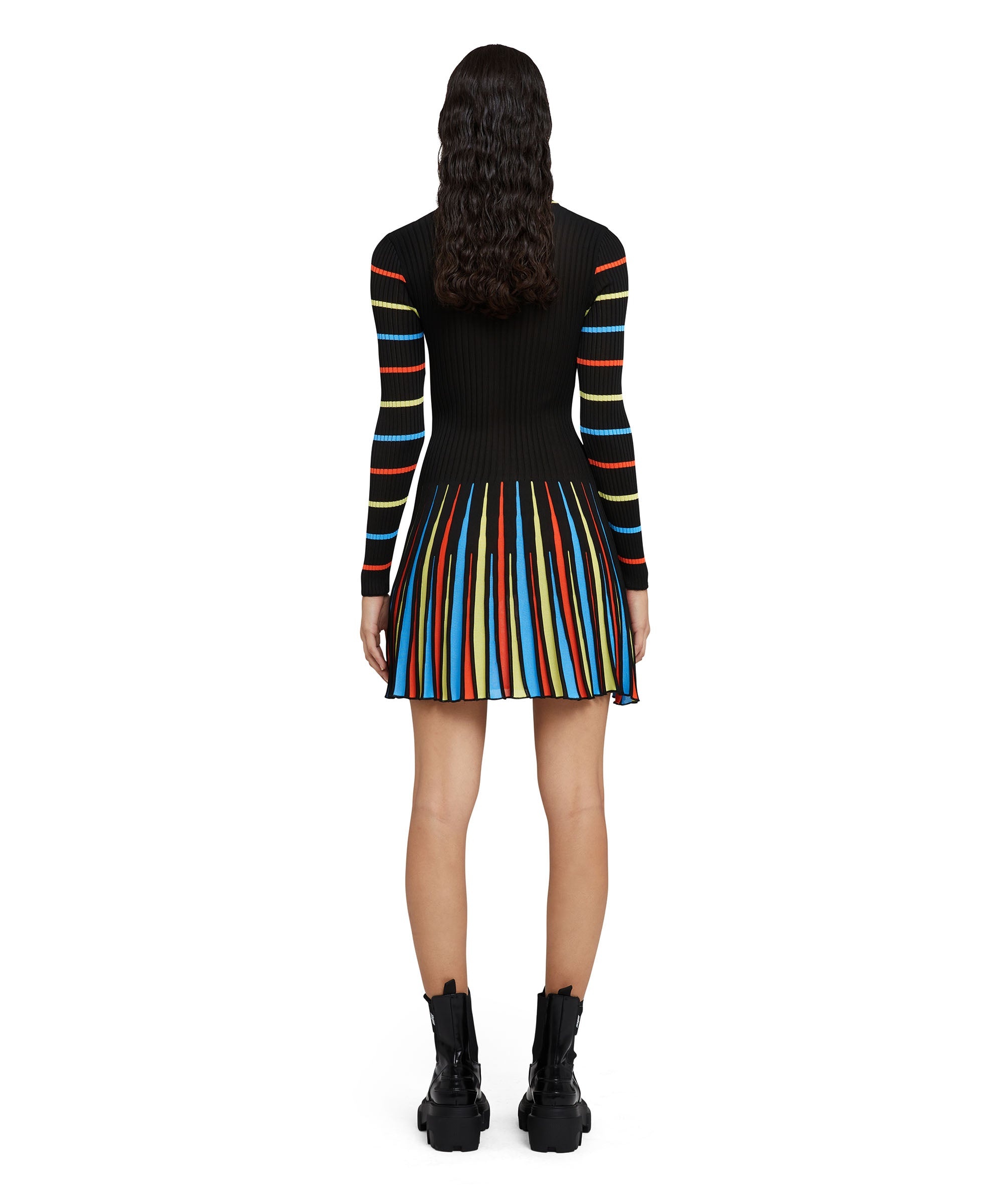 Crewneck shirted viscose mini dress - 4