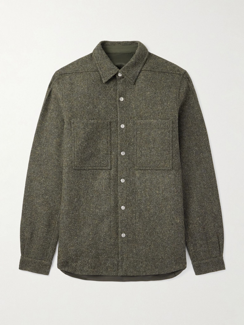 Melton Wool Overshirt Green 1