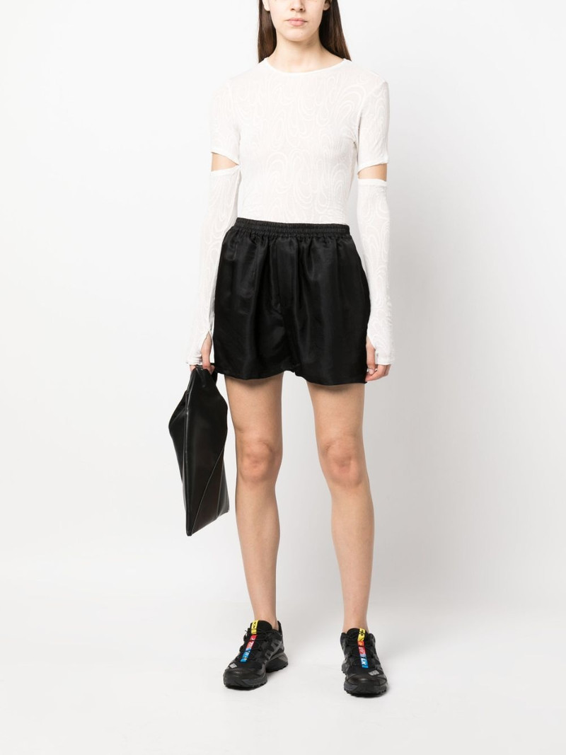 SAPIO elastic-waistband satin shorts outlook