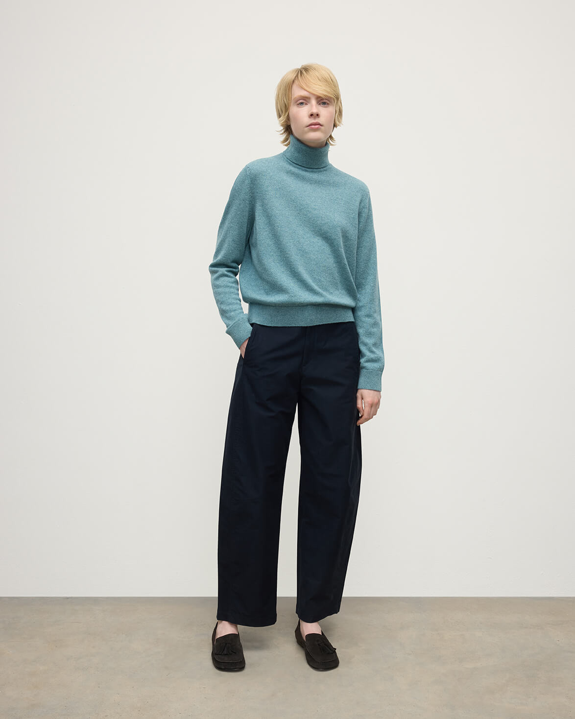 Classic Cashmere Green Roll Neck Jumper - 2