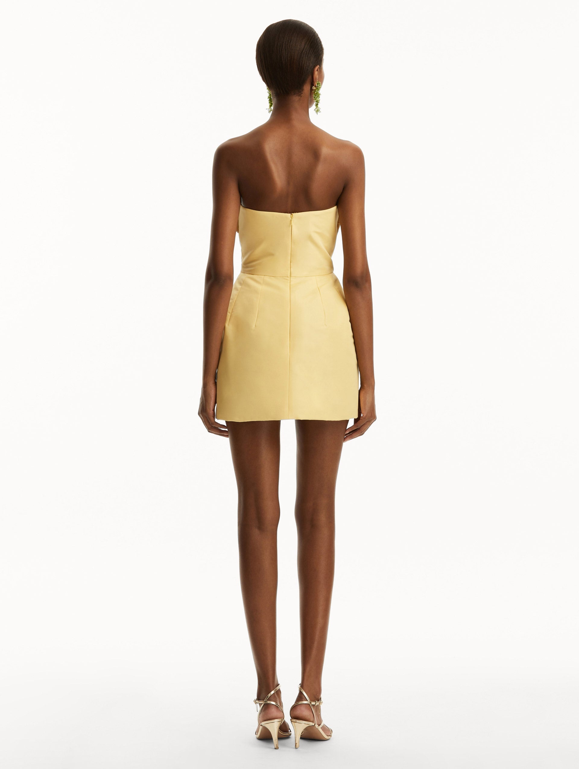 BOW-DETAILED FAILLE COCKTAIL DRESS - 3
